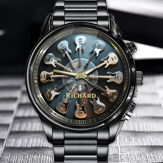 Custom 12 Bass Guitar Watch - Personalized Design for Bass Guitar Enthusiasts